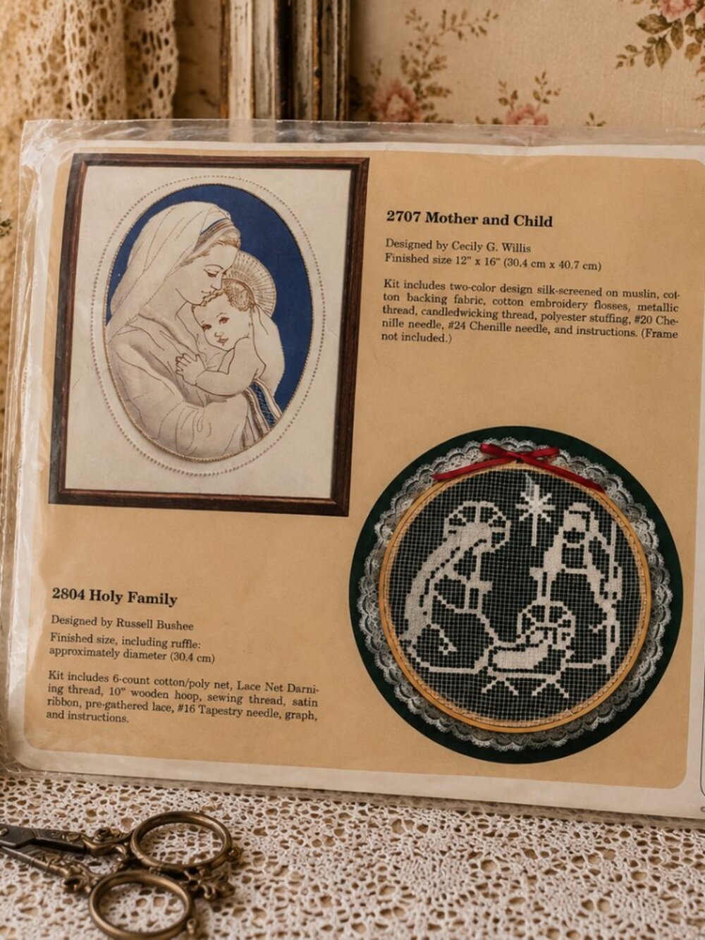 **Vintage 1985 Creative Circle Mother & Child Embroidery Kit #2707 Cecily G. Wil